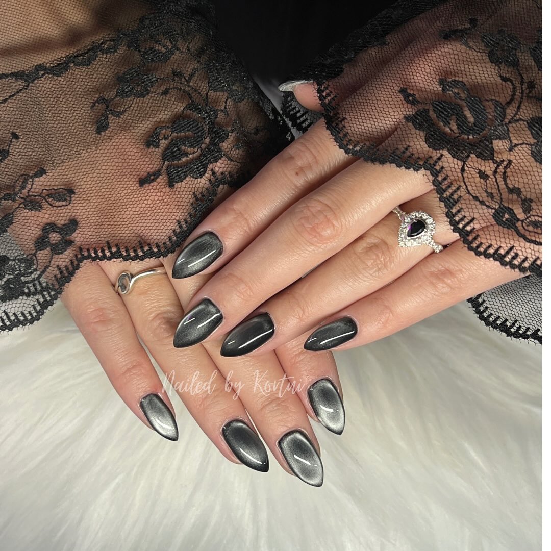 Gunmetal Cateye on Lace